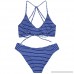 LANGSTAR Ribbed High Cut Bandeau Bikini Set Blue-4 B0797RHJ3H